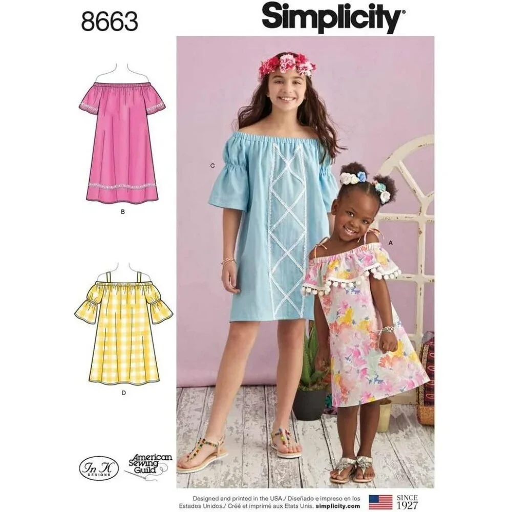 Simplicity‎ Sewing Pattern 8663 Girls Dresses Size 3-6